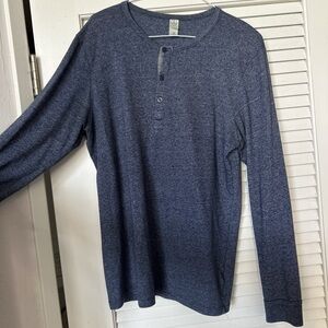 Men’s Alternative Blue Henley Shirt Size Medium